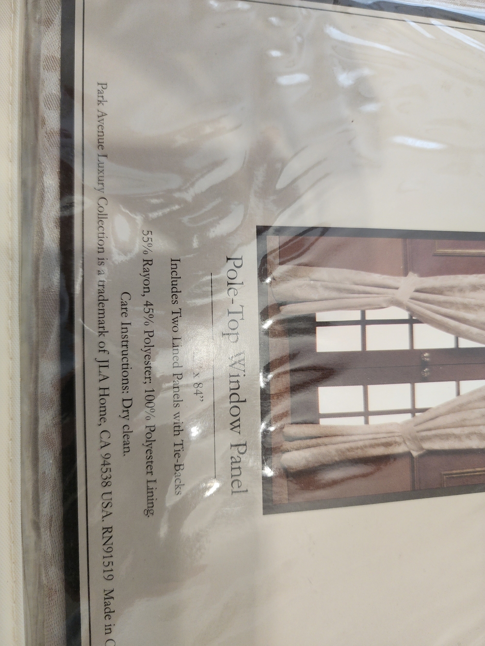 Avenue Taupe Floral Damask Window Panel - Picture 3 of 3